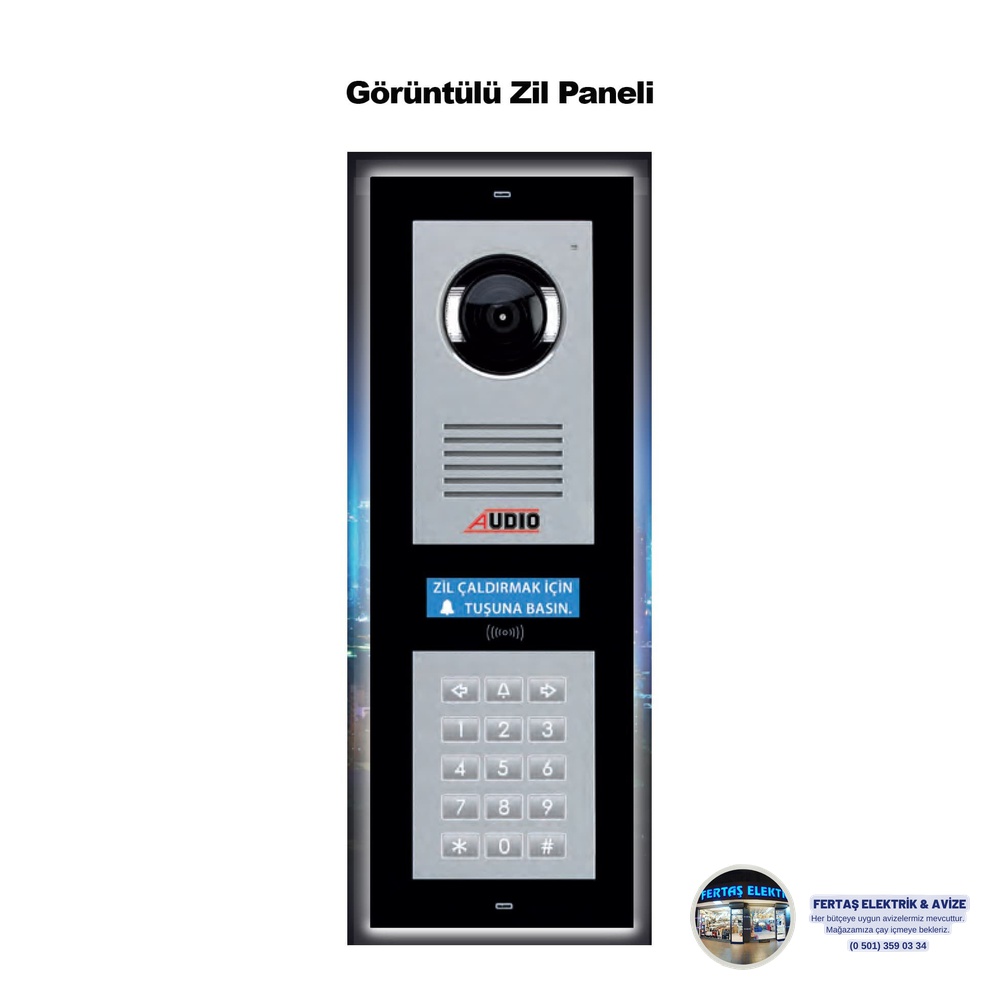 Audio Bus Plus Zil Paneli Kameralı Şifreli Girişli