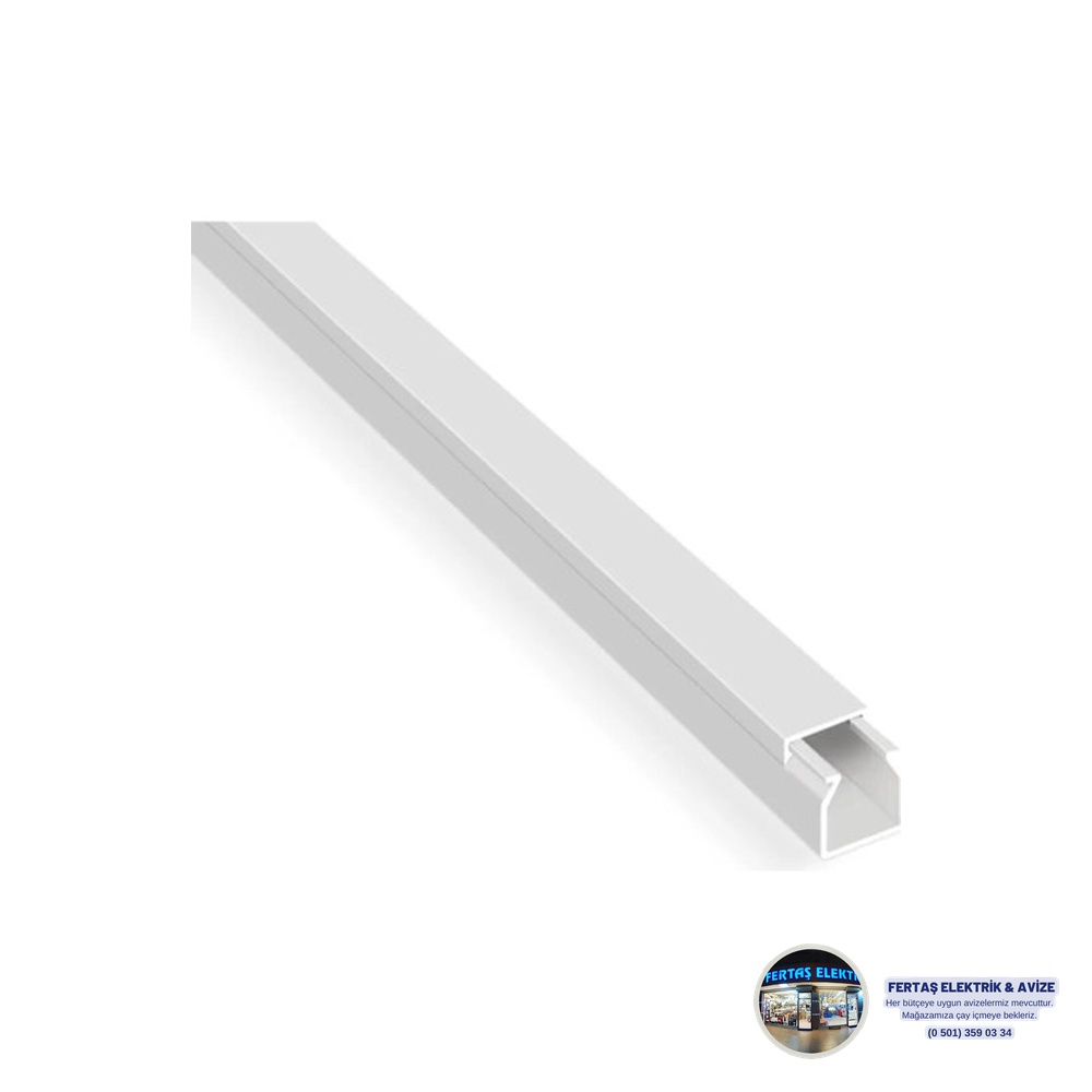 Plastik Yapışkanlı Kablo Kanalı 16x16 mm 2 Metre Beyaz