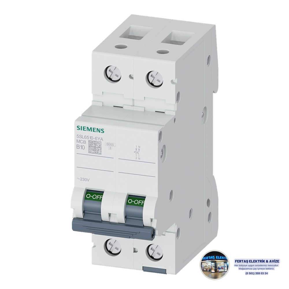 Siemens 5SL6 1 Fazlı 10A B Tipi Otomatik Sigorta