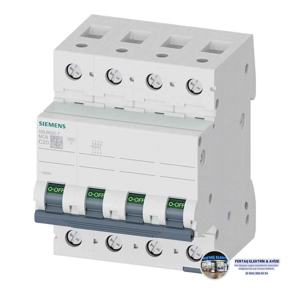 Siemens 5SL6 3 Fazlı 20A C Tipi Otomatik Sigorta