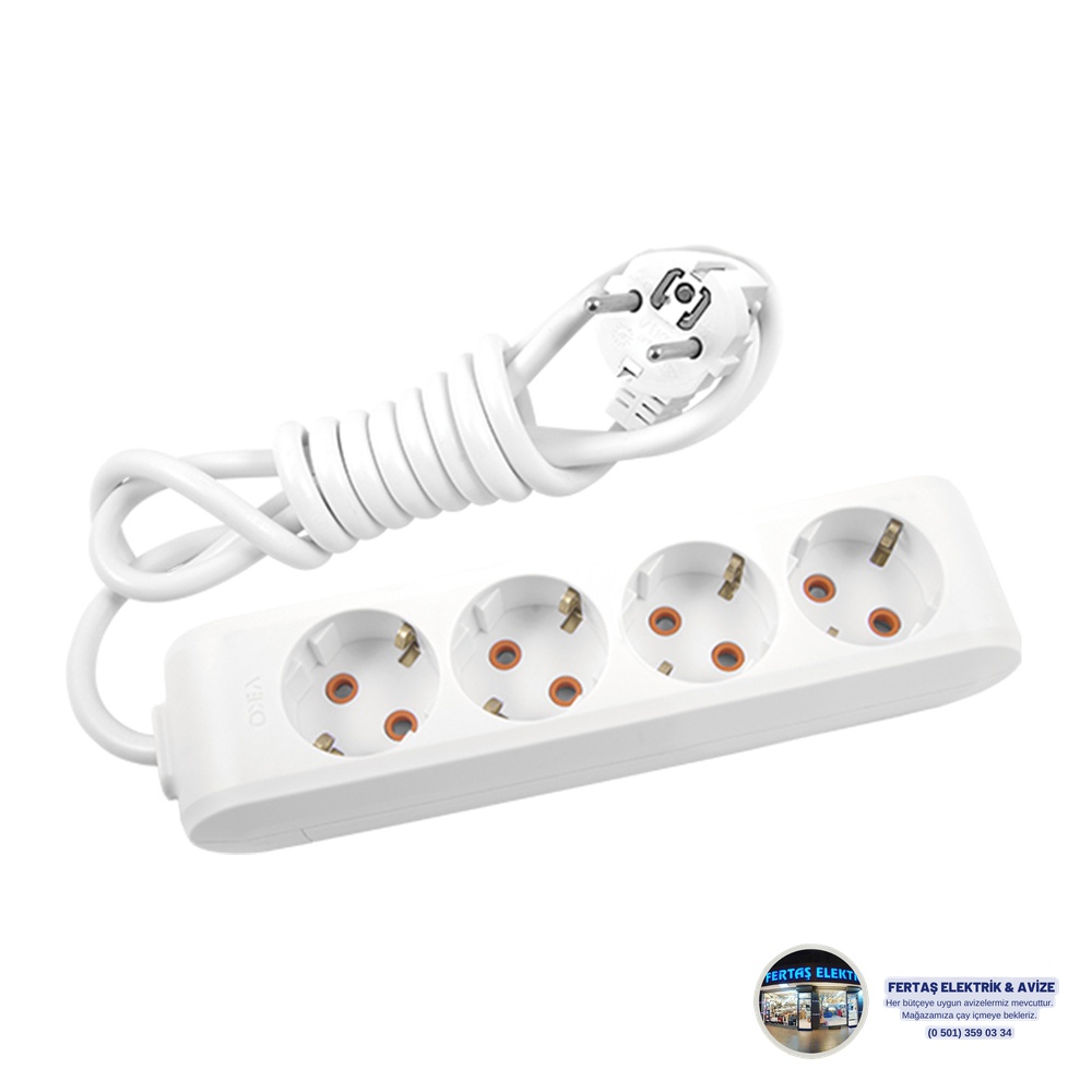 Viko Multi-let 4lü Topraklı Priz 2 Metre Kablolu